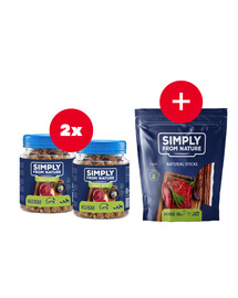SIMPLY FROM NATURE Smart Bites Boar Trainers koertele 2 x 130 g + maiuspala TASUTA