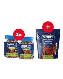 SIMPLY FROM NATURE Smart Bites Deer Trainers koertele 2 x 130 g + maiuspala TASUTA