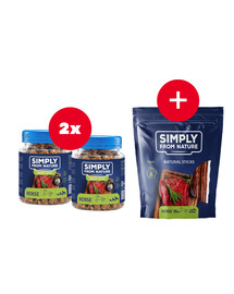 SIMPLY FROM NATURE Smart Bites Horsemeat Trainers koertele 2 x 130 g + maiuspala TASUTA
