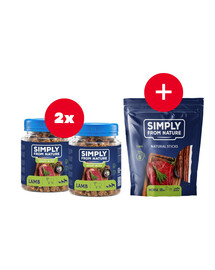 SIMPLY FROM NATURE Smart Bites Lamb Trainers koertele 2 x 130 g + maiuspala TASUTA