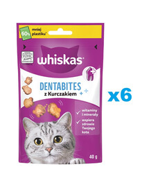 WHISKAS Dentabites 6x40 g hambarite jaoks täiskasvanud kassidele