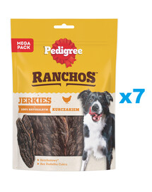 PEDIGREE Ranchos Jerkies 7x180g teraviljavaba lisatoit täiskasvanud koertele kanaga
