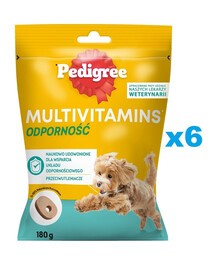 PEDIGREE Multivitamiinid Immuunsuse lisatoit täiskasvanud koertele kana maitsega 6x180 g