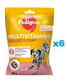 PEDIGREE Multivitamiinid liigesehoolduse lisatoit täiskasvanud koertele kana maitsega 6x180g