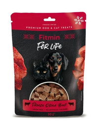 FITMIN For Life Freeze dried beef 30 g Külmkuivatatud veiseliha maiuspala koertele ja kassidele