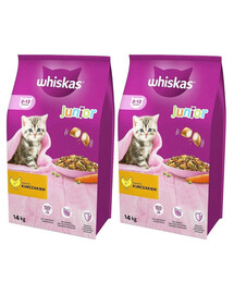 WHISKAS Junior 2x14kg - sucha karma dla kotów z kurczakiem