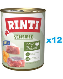 RINTI Sensible Indyk z marchewką 12x800 g