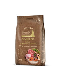 FITMIN Dog Purity riis, poolniiske jänese- ja lambaliha 4 kg