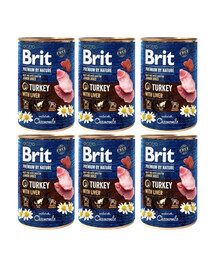 BRIT Premium by Nature Junior Turkey and liver 6x400 g indyk i wątroba naturalna karma dla szczeniąt