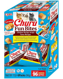 INABA Fun Bites Chicken with Tuna 8x12g kanaliha ja tuunikalaga wrapid kassidele
