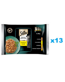 SHEBA Selection Select Slices Poultry Flavour Sachs 52x85g märg täistoit täiskasvanud kassidele kastmes lõigatud pardi-, kana-, linnu-, pardi- ja kalkunitoiduga