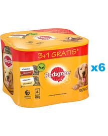 PEDIGREE Adult 24x400 g märg täistoit täiskasvanud koertele kana- ja veiselihahautisega
