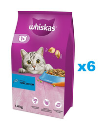 WHISKAS Adult 6x1,4 kg kuiv täistoit täiskasvanud kassidele maitsva tuunikalaga