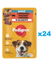 PEDIGREE täiskasvanutele mõeldud želeetükid veiseliha ja maksaga 24x100g