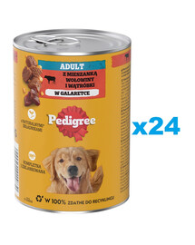 PEDIGREE Adult purk 24x400g märg täistoit täiskasvanud koertele veiselihaga želees
