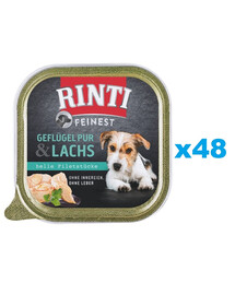 RINTI Feinest Poultry Pure&Salmon tacka drób i łosoś 48x150 g