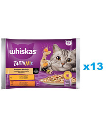 WHISKAS Adult kotike 52x85g Cream Variations märja kassitoidu kastmes: kana ja köögiviljadega, lambaliha ja kalkuniga.