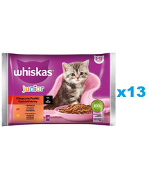 WHISKAS Junior kotike 52x85g Classic Meals märja kassipojatoidu kastmes veise- ja kanalihaga