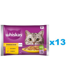 WHISKAS Adult kotike 52x85 g Poultry Feast märja kassitoidu tarretis: kana, kalkuniga