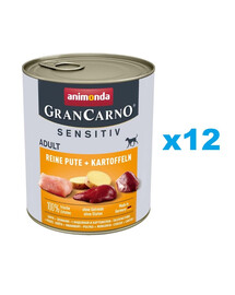 ANIMONDA Grancarno Sensitive indyk z ziemniakami 12x800 g