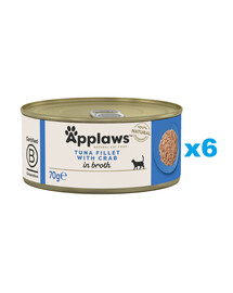 APPLAWS Cat Adult Tuna with Crab in Broth märgtoit kassidele 6 × 70 g Tuunikala krabiga puljongis