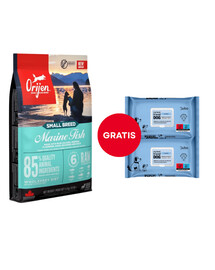 ORIJEN Small Breed Marine Fish 4,5 kg + LUBA My best friend Niisutatud salvrätikud naha ja karvkatte puhastamiseks ja kaitsmiseks 2 x 60 tk. GRATIS