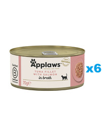 APPLAWS Cat Adult Tuna with Salmon in Broth tuńczyk z łososiem w bulionie 6x70 g