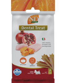 N&D Pumpkin Dental Treat Chicken Pomegranate Mini 60 g (7 szt) przysmak dentystyczny dla psów ras małych