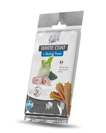 N&D White Dental Treat Coat Sea bass Medium/Maxi 100 g (7 szt) przysmak dentystyczny dla średnich i dużych psów