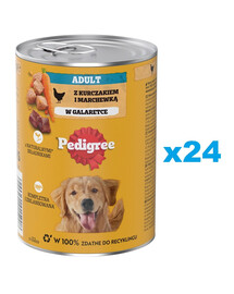 PEDIGREE Adult purk 24x400g märja koeratoitu kana ja porgandiga želees
