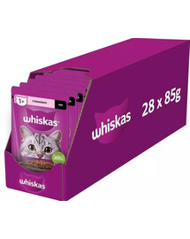 WHISKAS Adult kotike 28x85g märgtoit täiskasvanud kassidele kastmes lõhega