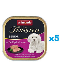 ANIMONDA Vom Feinsten Senior zestaw z drobiem i jagnięciną 5 x 150 g