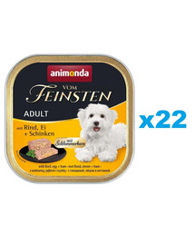 ANIMONDA Vom Feinsten Adult wołowina z jajkiem i szynką 22x150 g