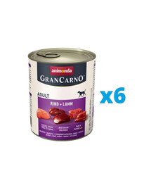 ANIMONDA GranCarno zestaw z wołowiną i jagnięciną 6 x 400 g