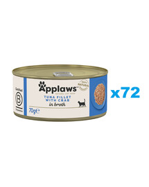 APPLAWS Cat Adult Tuna with Crab in Broth märgtoit kassidele 72 × 70 g Tuunikala krabiga puljongis