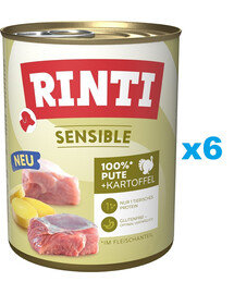 RINTI Sensible Indyk z ziemniakami 6x800g