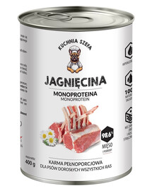 Jagnięcina Monoproteinowa karma dla psów wszystkich ras 400 g