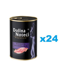 DOLINA NOTECI Premium Bogata w królika dla kota 24x400 g