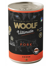 WOOLF Ultimate Adult Dog Pork and Linseed Oil 400g niiskekarma sealiha ja linaseemneõliga koertele