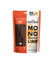 Monoproteinowe miękkie paski dla psów Indyk 100 g