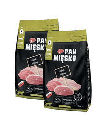 PAN MIĘSKO Indyk z gęsią dla kotów chrupki S 2x5 kg