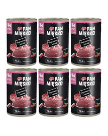 PAN MIĘSKO Wieprzowina z kaczką mokra karma dla szczeniąt 6x400 g