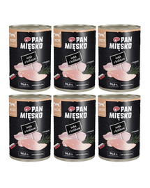 PAN MIĘSKO Indyk z królikiem mokra karma dla kota 6x400 g
