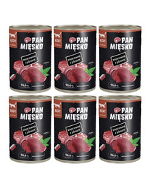 PAN MIĘSKO Wieprzowina z jeleniem mokra karma dla kotów 6x400 g