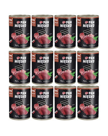 PAN MIĘSKO Wieprzowina z jeleniem mokra karma dla kotów 12x400 g