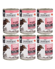 WIEJSKA ZAGRODA Monobiałkowa Wołowina mokra karma dla kotów 6x400g