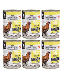 WIEJSKA ZAGRODA Monobiałkowa Kurczak mokra karma dla kotów 6x400 g