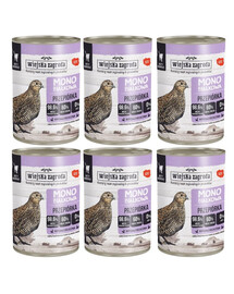 WIEJSKA ZAGRODA Przepiórka Monobiałkowa mokra karma dla kotów 6x400 g