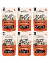 WIEJSKA ZAGRODA Superfoods Wołowina z cielęciną i kocimiętką mokra karma dla kota 6x100 g