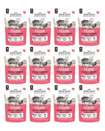 WIEJSKA ZAGRODA Fileciki Kurczak z jagnięciną mokra karma dla kota 12x85 g